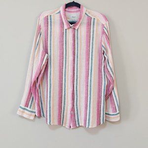 Colorful Striped Button-Up Shirt